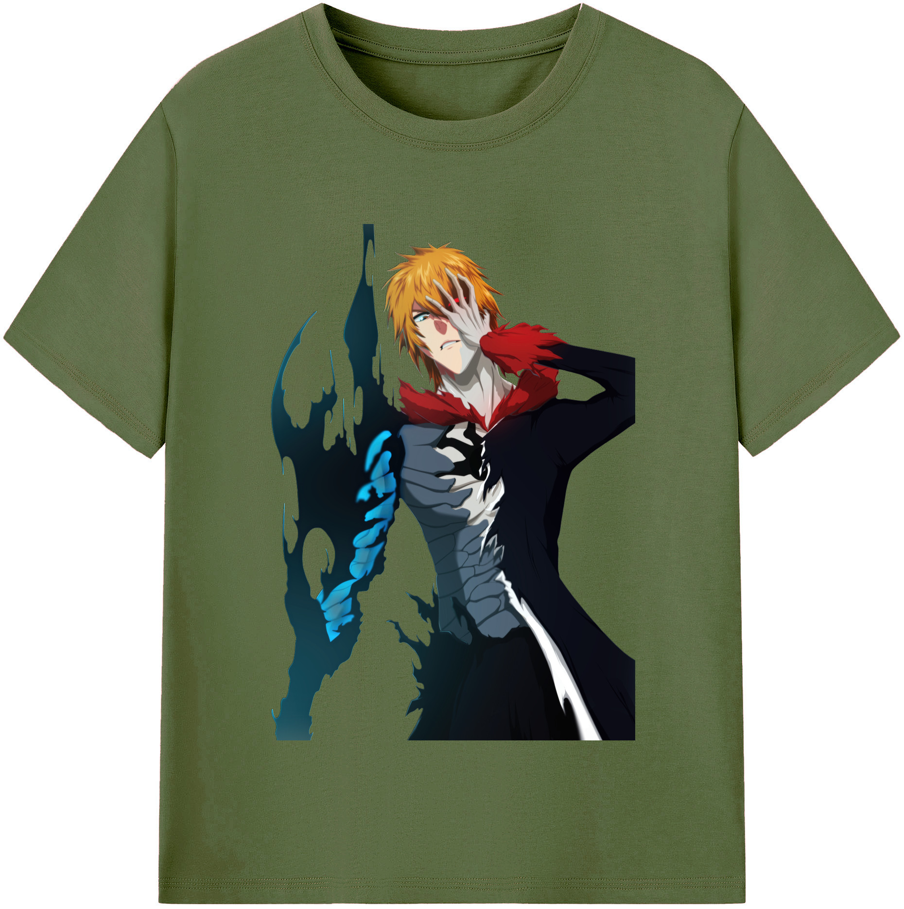 （画像用） ブリーチ 黒崎一護（くろさき いちご）BLEACH Kurosaki Ichigo 綿100％半袖Tシャツ（フロントプリント）